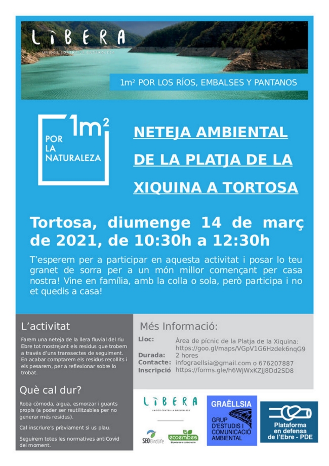 Neteja ambiental de la platja de la Xiquina a Tortosa Neteja ambiental de la platja de la Xiquina a Tortosa
