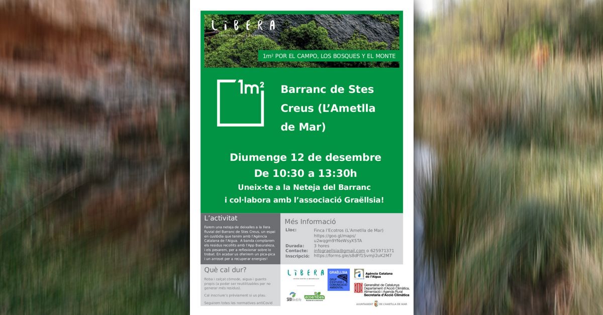 Recollida de deixalles al Barranc de Santes Creus Recollida de deixalles al Barranc de Santes Creus