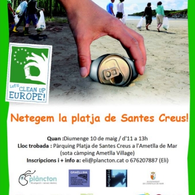 Let&rsquo;s clean up!. Neteja platja de Santes Creus de l&rsquo;Ametlla de Mar