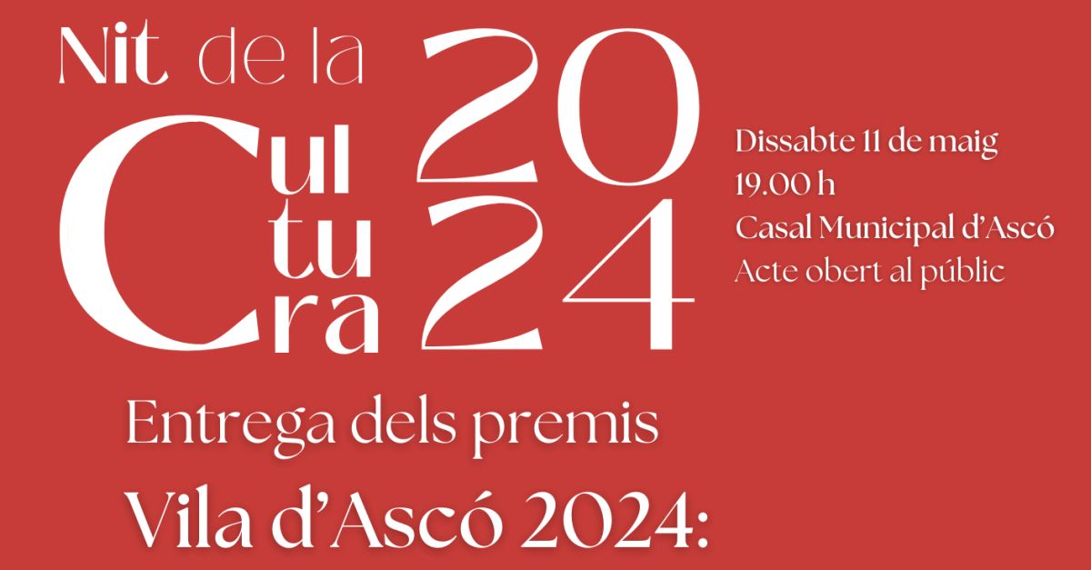 Nit de la Cultura Vila d’Ascó 2024 Nit de la Cultura Vila d’Ascó 2024