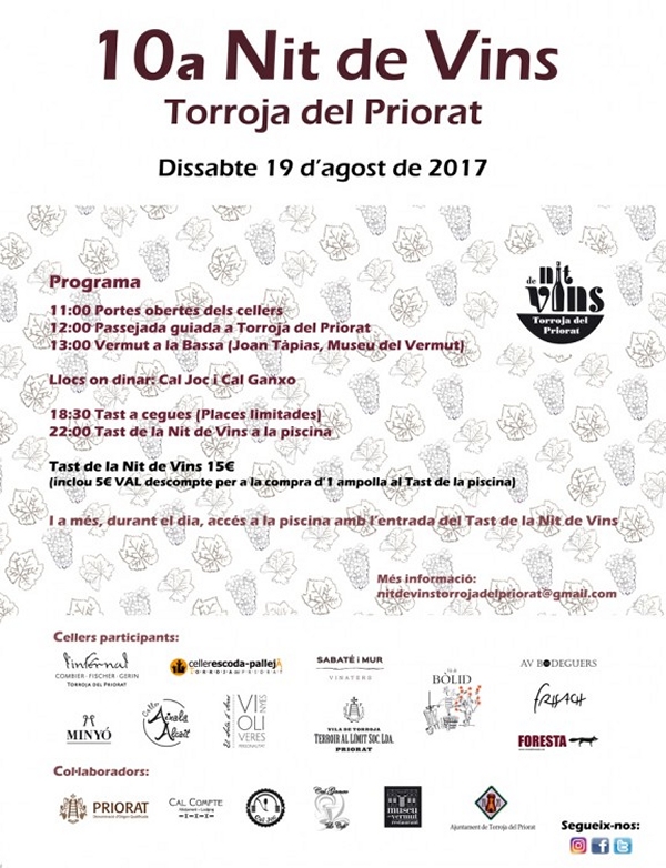 10a Nit de Vins de Torroja 2017 10a Nit de Vins de Torroja 2017