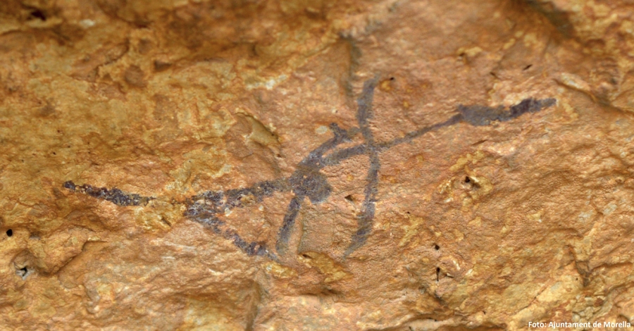 Es restauren les pintures rupestres de la Cova del Roure de Morella la Vella