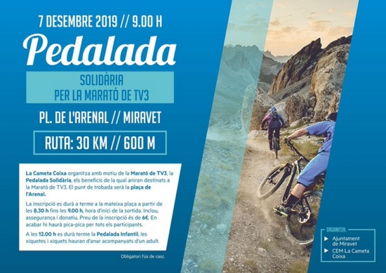 Pedalada solidària per La Marató de TV3 a Miravet Pedalada solidària per La Marató de TV3 a Miravet