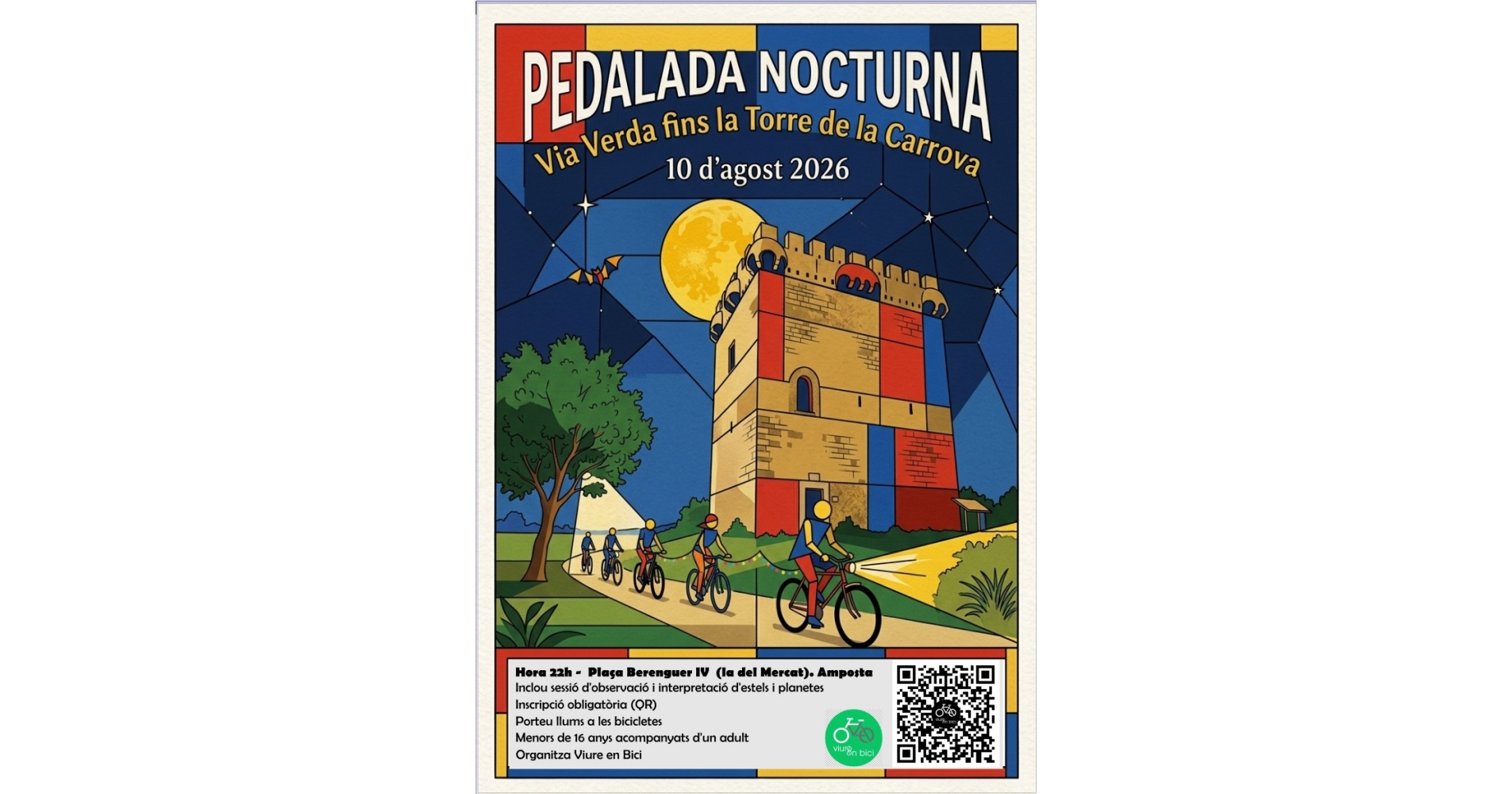 Pedalada nocturna: Amposta - Torre de la Carrova per la via verda