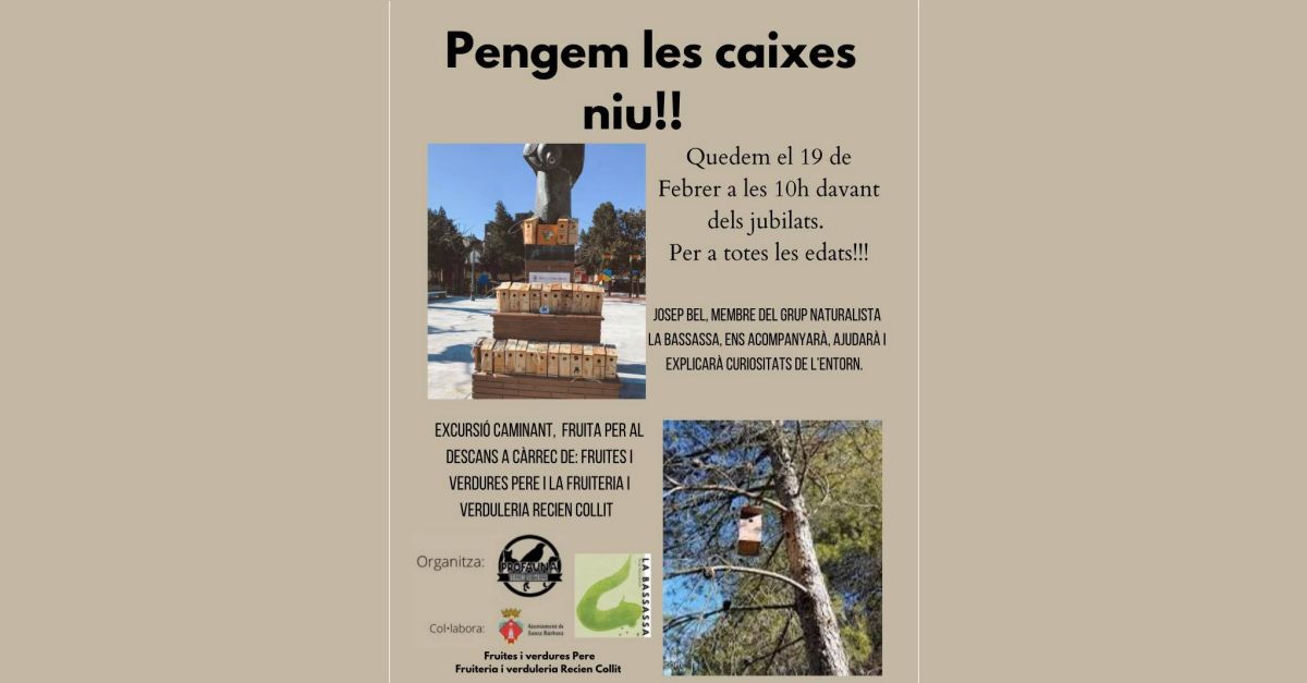 Colgamos las cajas nido. Excursi�n caminando