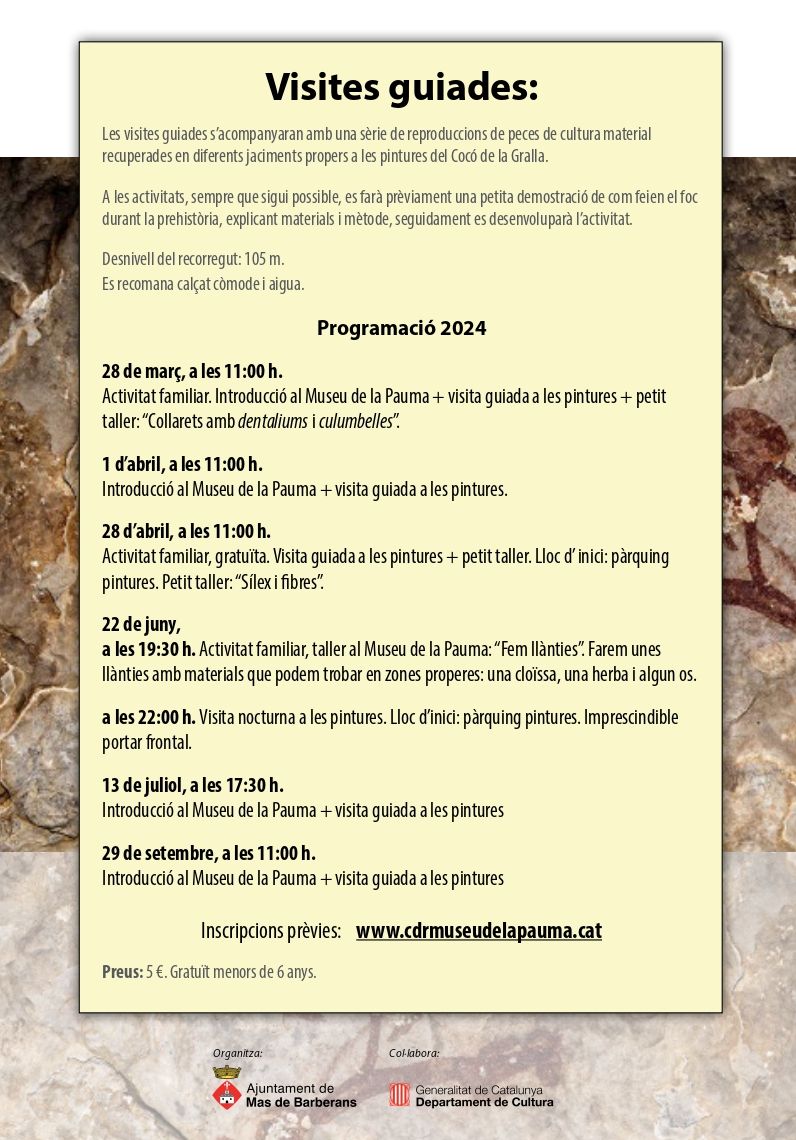Introducci� al Museu de la Pauma + visita guiada a les pintures rupestres del Coc� de la Gralla