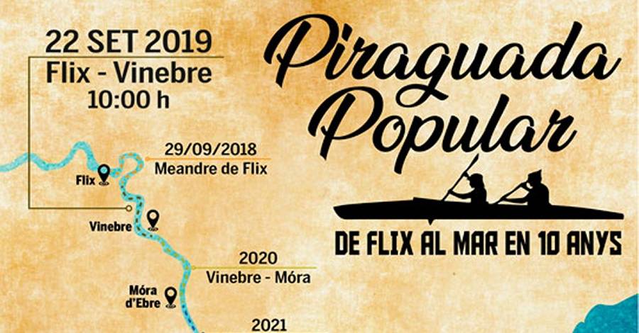Piraguada popular de Flix al mar en 10 a�os: Flix-Vinebre