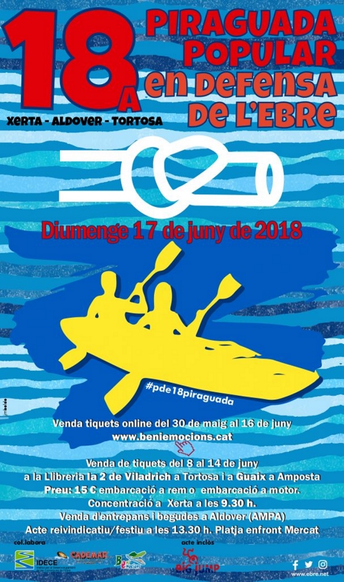 18a Piraguada popular en defensa de l�Ebre. Xerta-Aldover-Tortosa