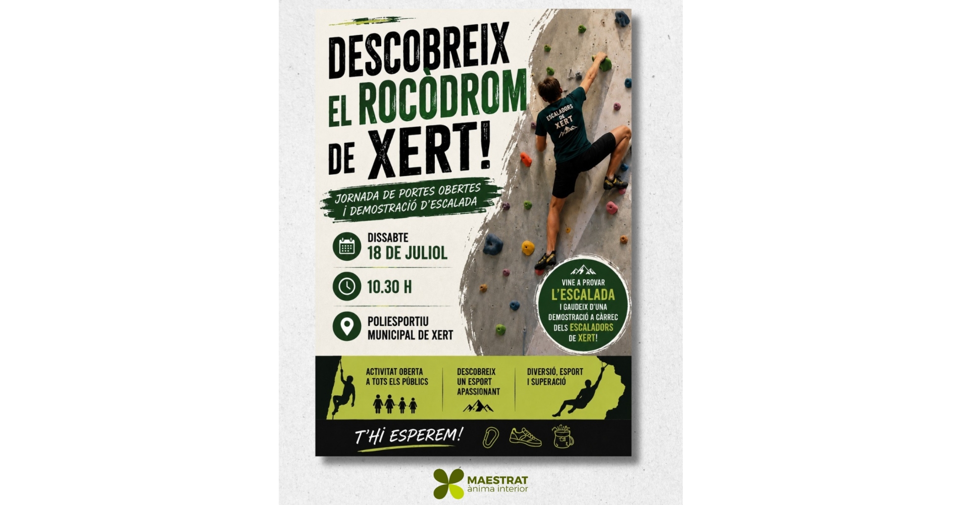 Jornada de portes obertes i demostraci� d�escalada al roc�drom de Xert