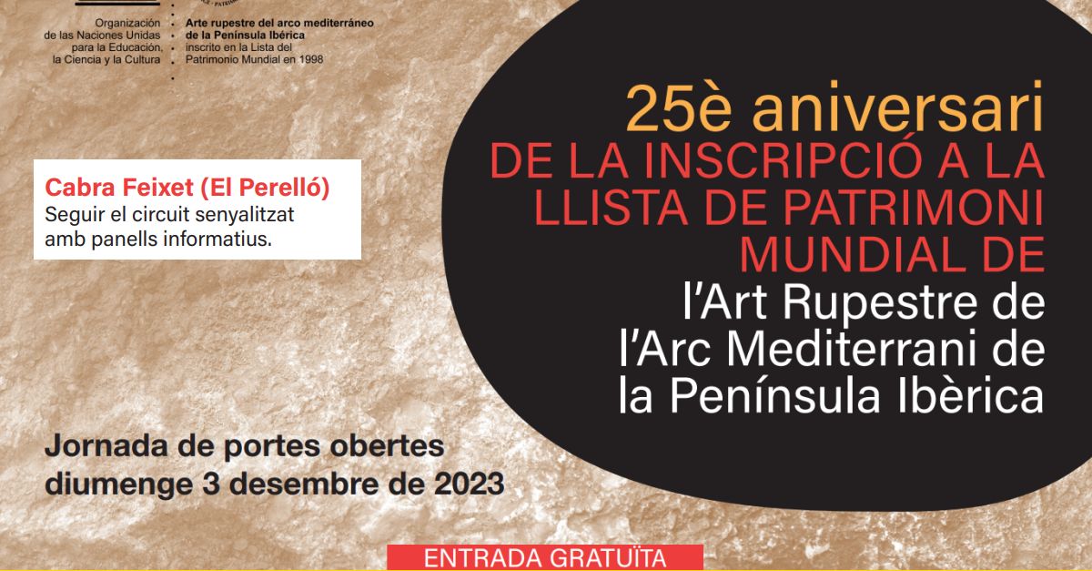 Jornada de portes obertes al conjunt de pintures rupestres de Cabra Feixet del Perell�