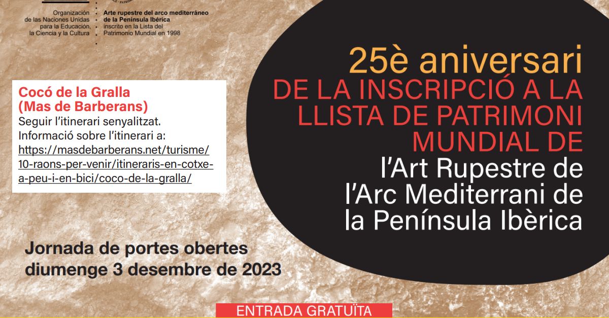 Jornada de puertas abiertas al conjunto de pinturas rupestres del Coc� de la Gralla