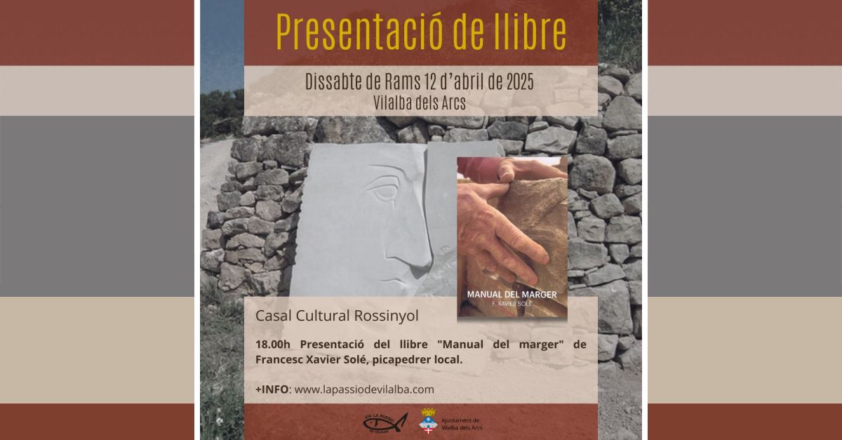 Presentaci del llibre Manual del margener de Francesc Xavier Sol, picapedrer local