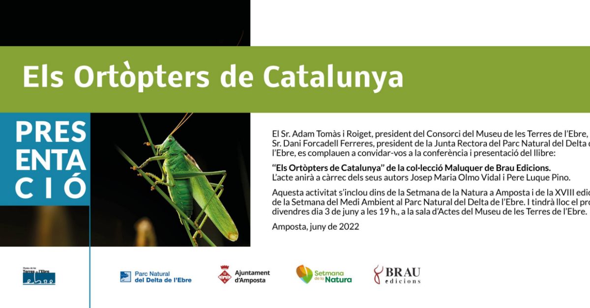 Confer�ncia i presentaci� del llibre "Els ort�pters de Catalunya"  