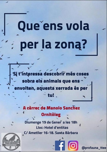 Xerrada: Què ens vola per la zona? Xerrada: Què ens vola per la zona?