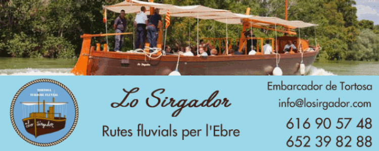 Lo Sirgador, llagut turstic. Activitats al riu Ebre i a la Via Verda