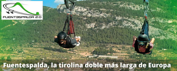 Tirolina Fuentespalda, la tirolina doble ms larga de Europa
