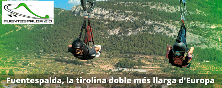 Tirolina Fuentespalda, la tirolina doble ms llarga dEuropa