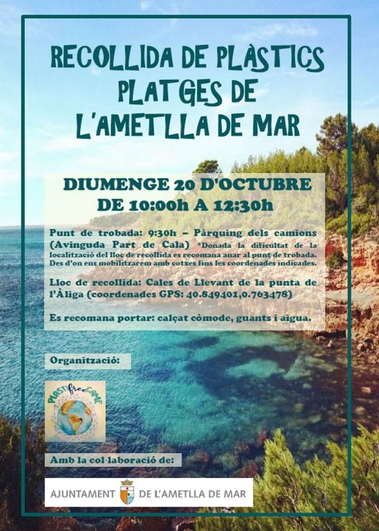 Recollida de pl�stics a les platges de l�Ametlla de Mar