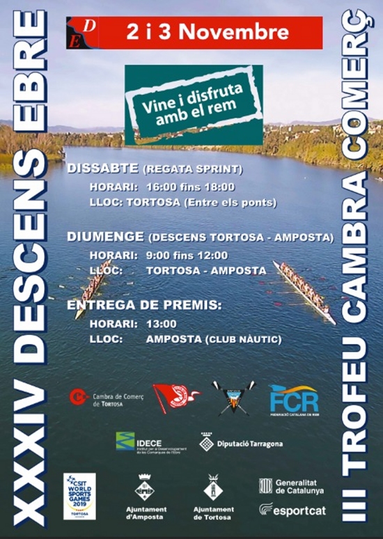 XXXIV Regata Internacional Descens de l’Ebre i III Trofeu Cambra de Comerç XXXIV Regata Internacional Descens de l’Ebre i III Trofeu Cambra de Comerç