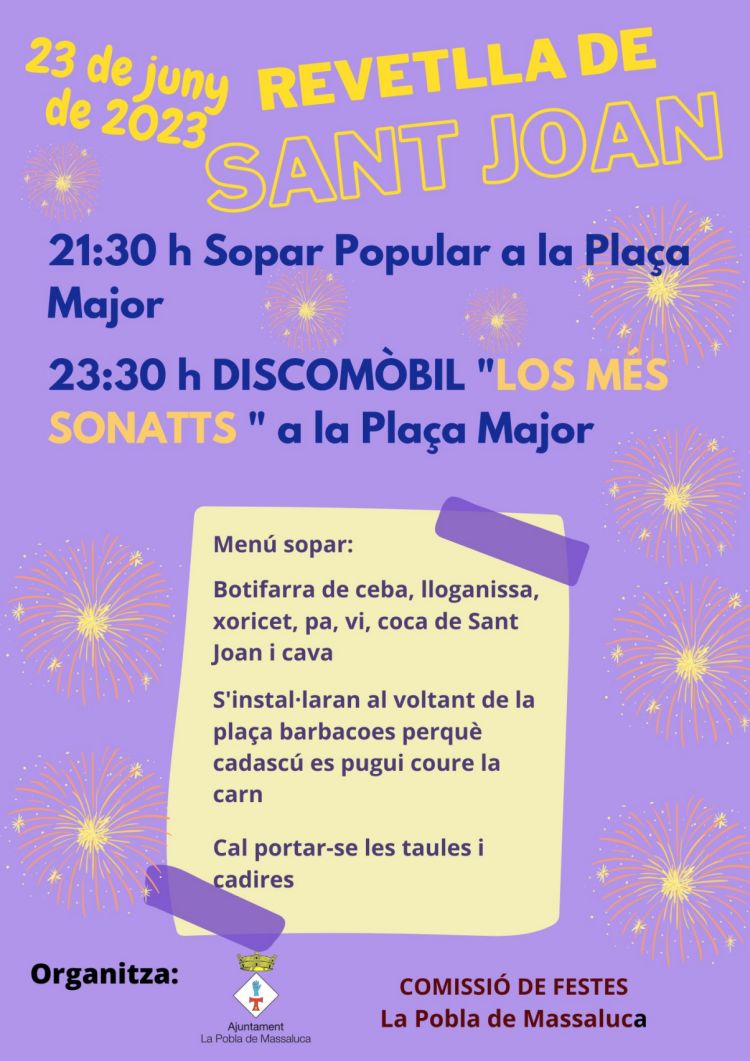 Revetlla de Sant Joan a la Pobla de Massaluca Revetlla de Sant Joan a la Pobla de Massaluca
