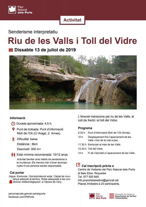 Riu de les Valls i Toll del Vidre Riu de les Valls i Toll del Vidre