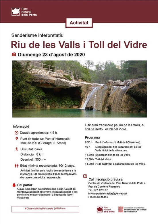 Senderisme interpretatiu: Riu de les Valls i Toll del Vidre Senderisme interpretatiu: Riu de les Valls i Toll del Vidre