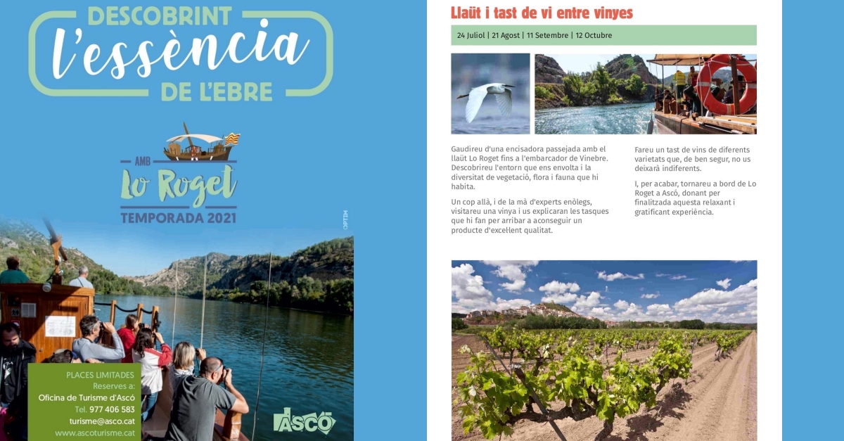 Passejada amb el llaüt Lo Roget i tast de vins entre vinyes Passejada amb el llaüt Lo Roget i tast de vins entre vinyes