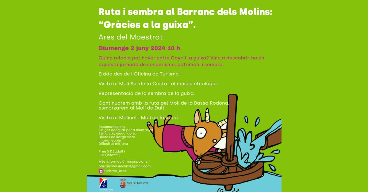 Ruta i sembra al barranc dels Molins Ruta i sembra al barranc dels Molins