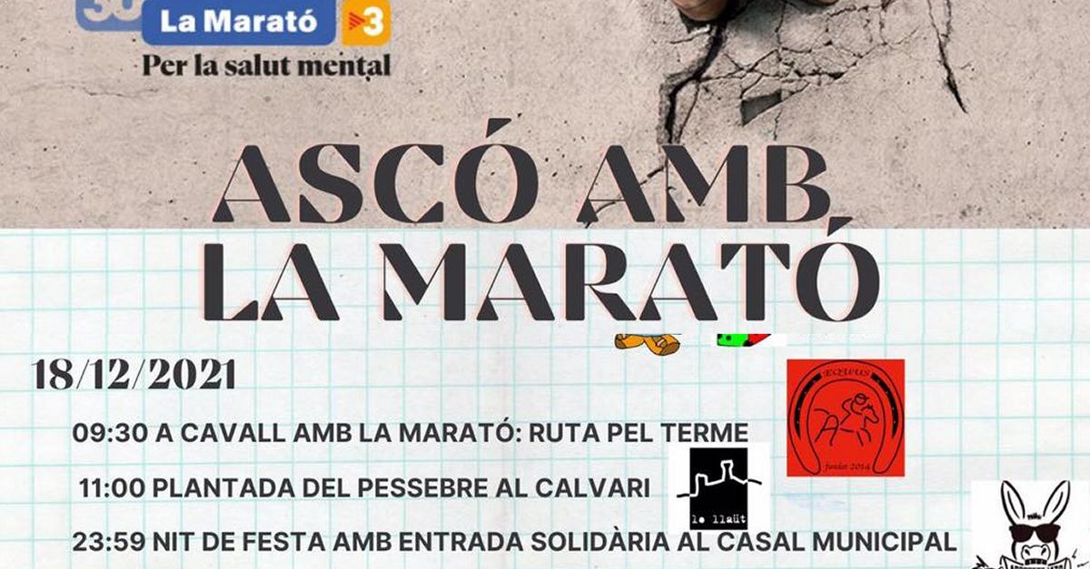 Ruta a cavall pel terme d&rsquo;Asc� a benefici de la Marat� de TV3