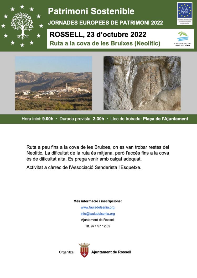 JEP2022 - Ruta a la cova de les Bruixes de Rossell JEP2022 - Ruta a la cova de les Bruixes de Rossell
