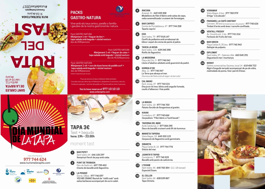 La Rąpita presenta una nova edició de la Ruta del Tast amb tapes salades, dolces i cņctels | EbreActiu.cat, revista digital d’oci actiu | Terres de l’Ebre ... La Rąpita presenta una nova edició de la Ruta del Tast amb tapes salades, dolces i cņctels | EbreActiu.cat, revista digital d’oci actiu | Terres de l’Ebre ...