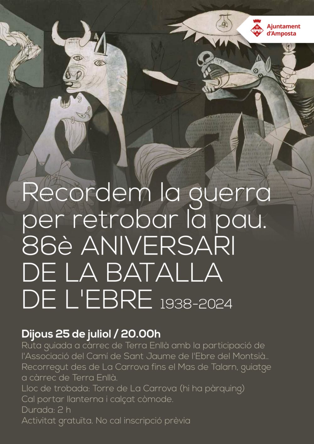 Recordem la guerra per retrobar la pau. 86� aniversari de la Batalla de l�Ebre