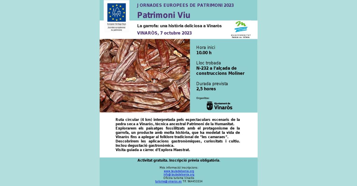 Ruta: La garrofa, una història deliciosa a Vinaròs Ruta: La garrofa, una història deliciosa a Vinaròs