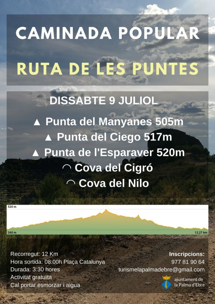 Rutes de senderisme a la Palma d�Ebre: Ruta de les Puntes