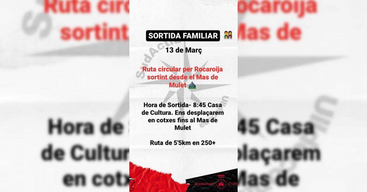 Ruta circular per Rocaroja sortint del Mas de Mulet Ruta circular per Rocaroja sortint del Mas de Mulet