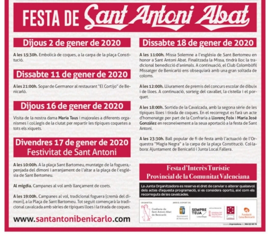 Sant Antoni 2020 Benicarl�