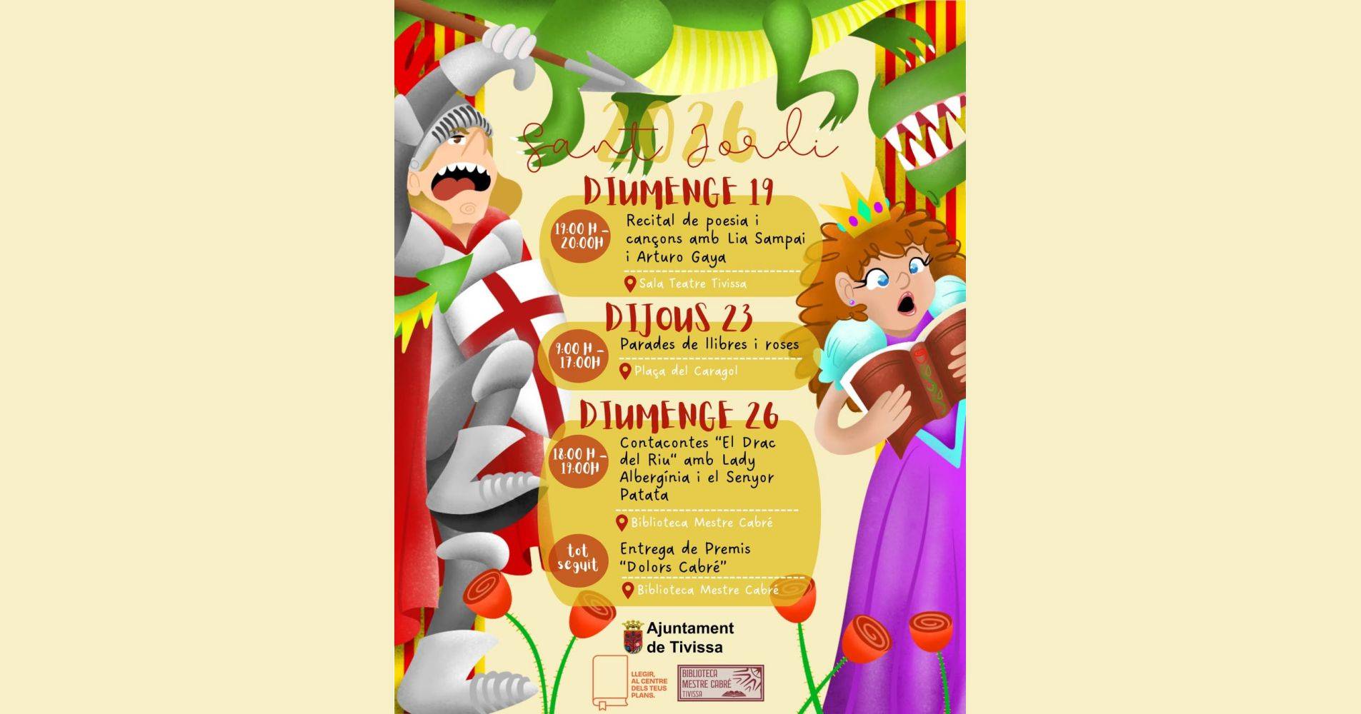 Sant Jordi 2026 a Tivissa. Recital de poesia i can�ons amb Lia Sampai i Arturo Gaya