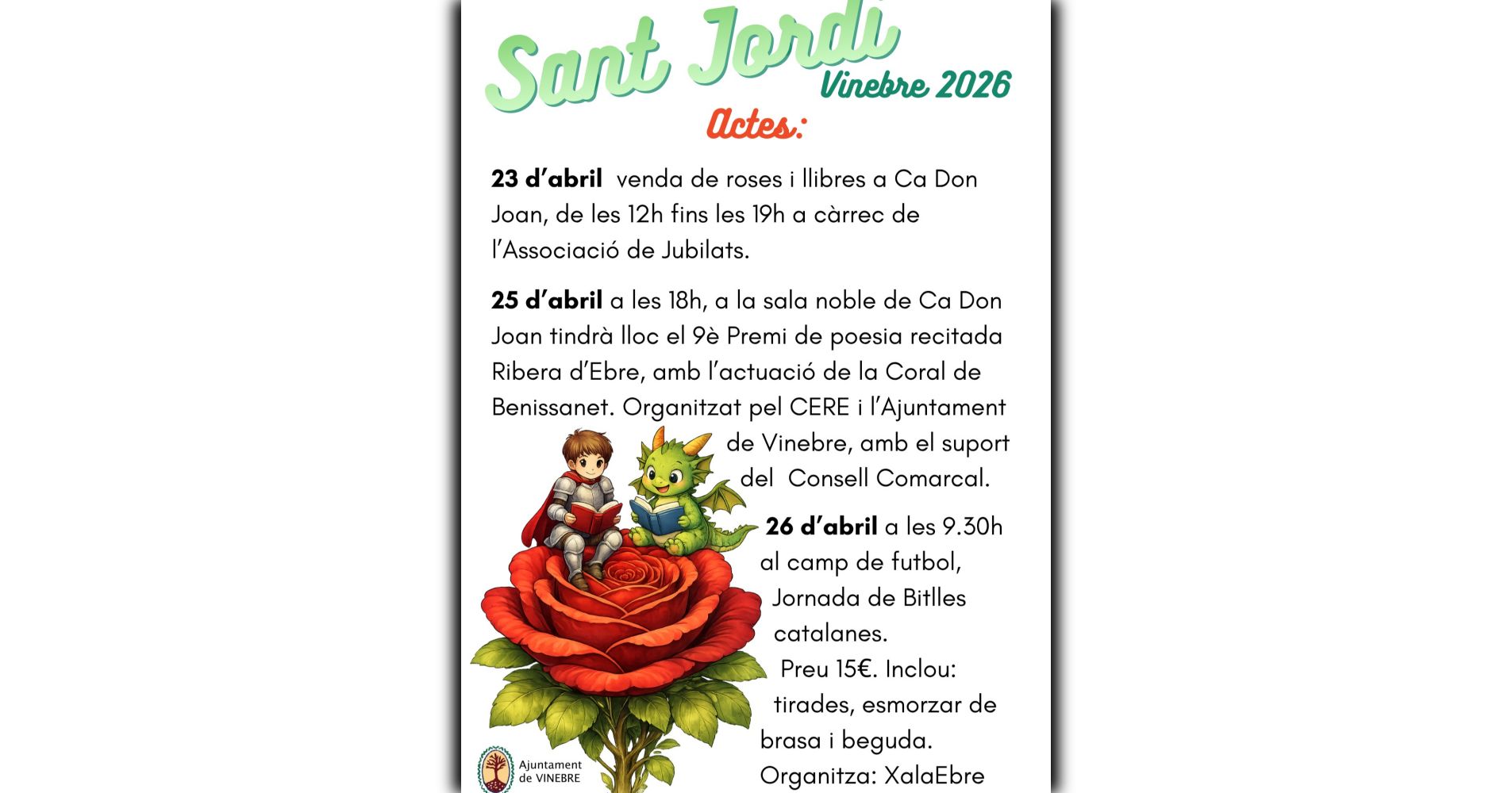 Sant Jordi 2026 a Vinebre