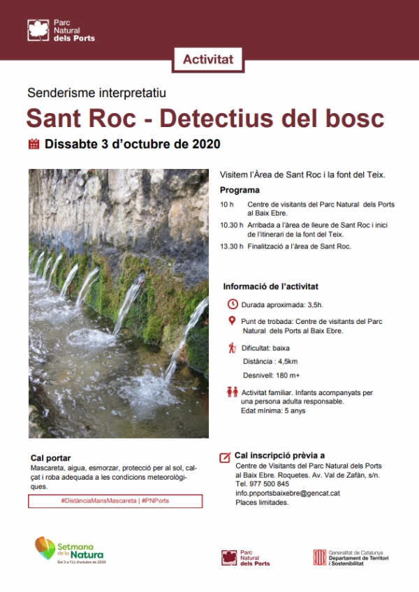 #SetmanaNatura. Senderisme interpretatiu. Visitem l��rea de Sant Roc i la font del Teix, a Pa�ls
