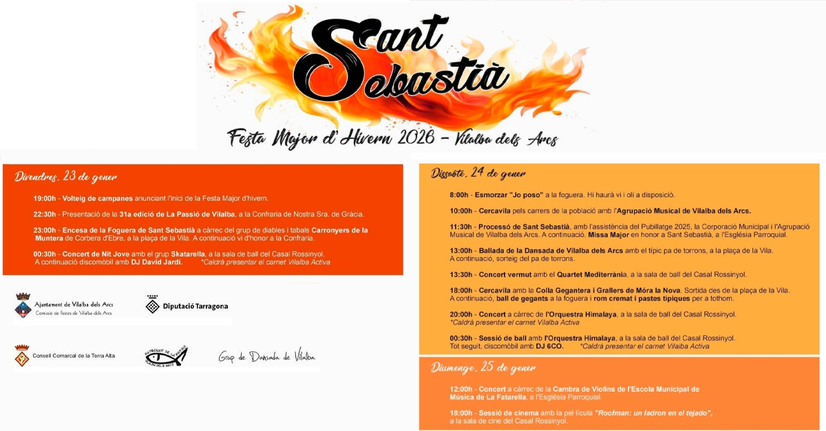 Sant Sabasti� 2026 - Festa Major d�Hivern Vilalba dels Arcs