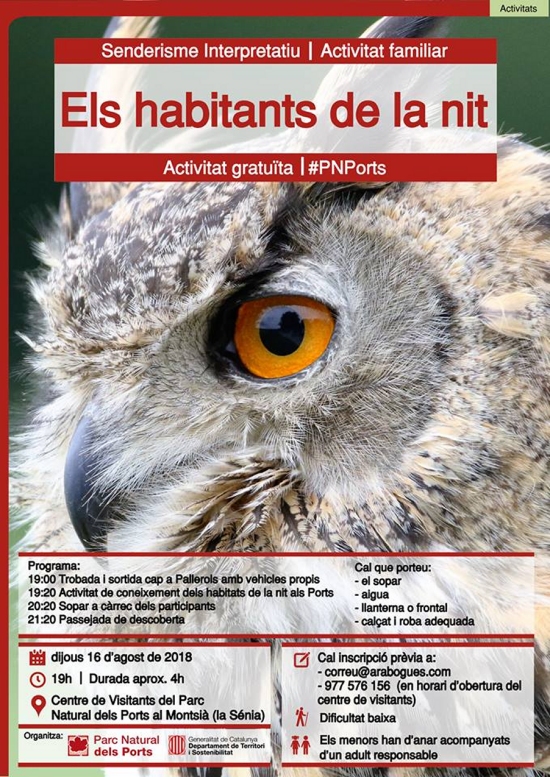 Senderisme interpretatiu. Els habitants de la nit Senderisme interpretatiu. Els habitants de la nit