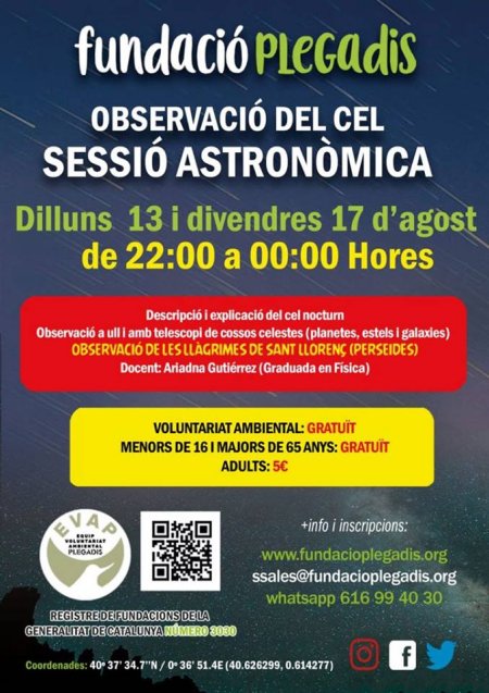 Observaci� del cel. Sessi� astron�mica