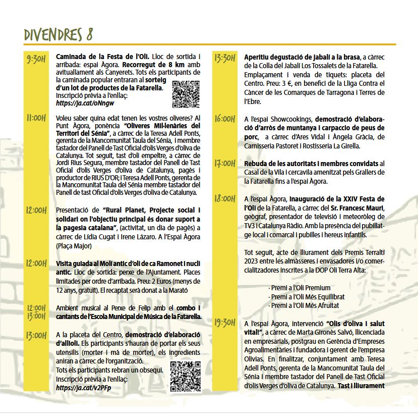 Más de 70 expositores participaran en la Festa de l’Oli de la Fatarella | EbreActiu.cat, revista digital de ocio activo | Terres de l’Ebre... Más de 70 expositores participaran en la Festa de l’Oli de la Fatarella | EbreActiu.cat, revista digital de ocio activo | Terres de l’Ebre...