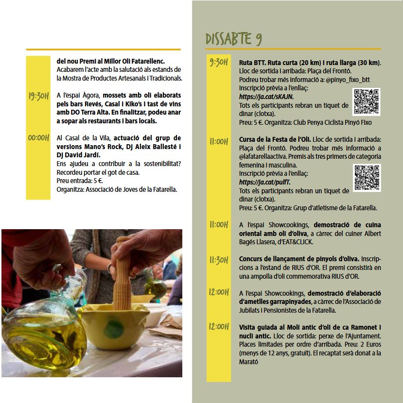 Más de 70 expositores participaran en la Festa de l’Oli de la Fatarella | EbreActiu.cat, revista digital de ocio activo | Terres de l’Ebre... Más de 70 expositores participaran en la Festa de l’Oli de la Fatarella | EbreActiu.cat, revista digital de ocio activo | Terres de l’Ebre...