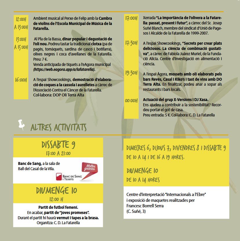 M�s de 70 expositores participaran en la Festa de l&rsquo;Oli de la Fatarella | EbreActiu.cat, revista digital de ocio activo | Terres de l&rsquo;Ebre...