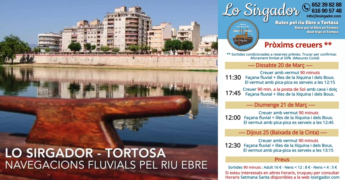 Lo Sirgador: crucero por el r�o Ebro + puesta de sol