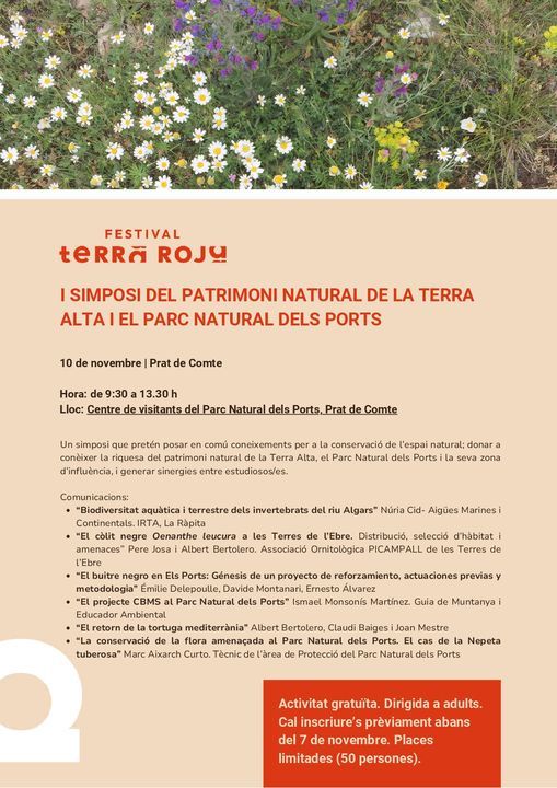 Festival Som Terra Roja. I Simposi del patrimoni natural de la Terra Alta i el Parc Natural dels Ports Festival Som Terra Roja. I Simposi del patrimoni natural de la Terra Alta i el Parc Natural dels Ports
