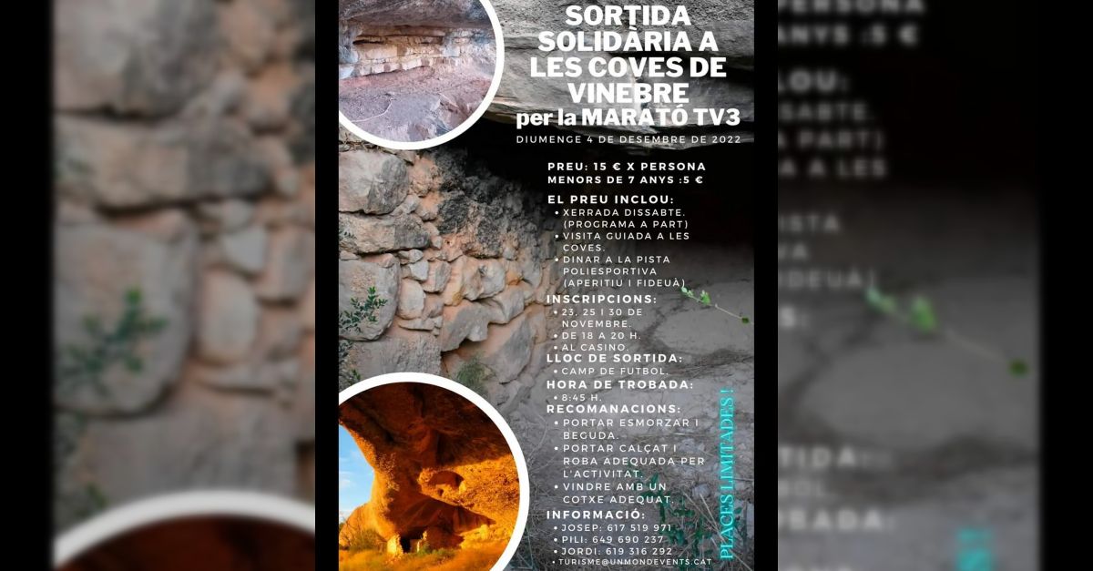 Sortida solid�ria a les coves de Vinebre per la Marat� de TV3