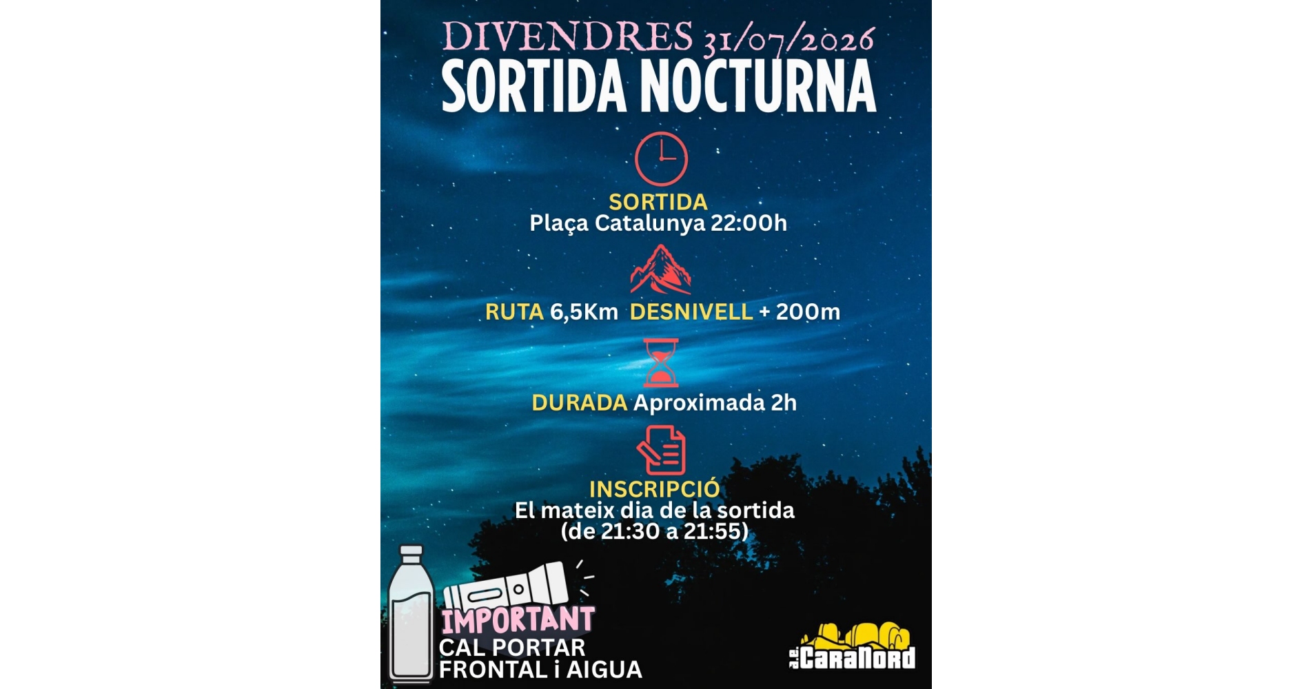Salida nocturna de senderismo