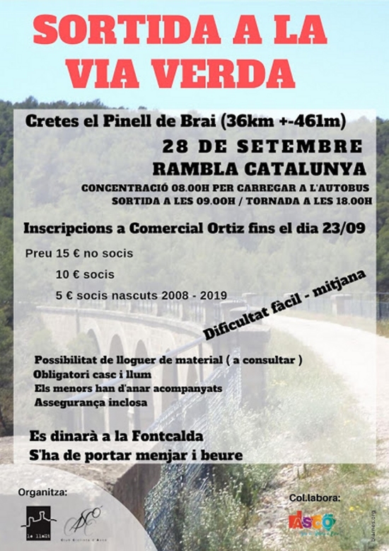 Sortida a la Via Verda: Cretes-el Pinell de Brai Sortida a la Via Verda: Cretes-el Pinell de Brai